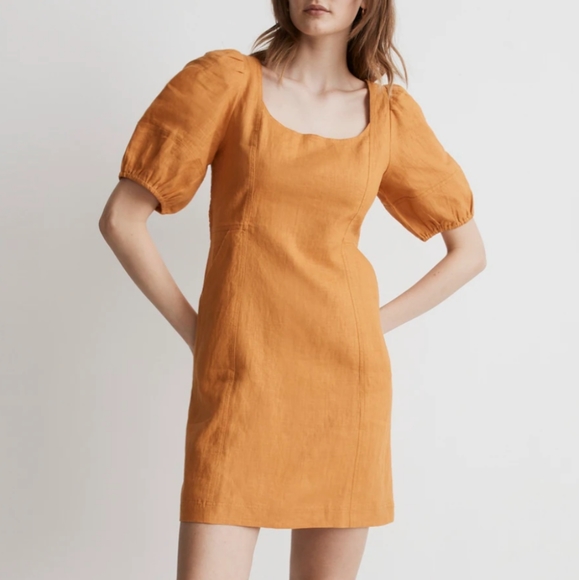 Madewell Dresses & Skirts - Madewell Maisie Linen Puff Sleeve Mini Dress